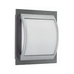 Outdoor Wand- und Deckenleuchte Typ Nr. 6202, IP44, 26.5 x 30cm, E27 QA55 max. 57W, Alu-Guss / Opalglas, Silber / Anthrazit