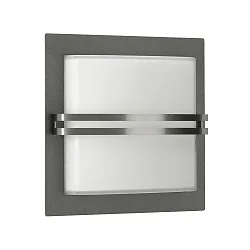 Outdoor Wall luminaire Type No. 6250, IP44, arched with decorative panel, 26 x 26cm, E27 QA55 max. 57W, anthracite, glass