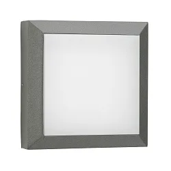 Outdoor LED Wall and Ceiling luminaire Type No. 6561, IP54 IK08, 26 x 26cm, 16W 3000K 1600lm,cast alu,dimmable, anthracite