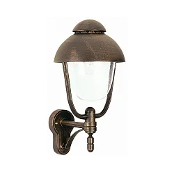 Outdoor Wall luminaire Country style double dome 2 Type No. 0688, IP44, E27  QA55 max. 57W, cast alu, glass, brown brass matt