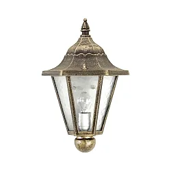 Außenwandleuchte Landhausstil Typ Nr. 3229, halbrund, Direktmontage, IP23, E27 QA55 57W, Alu-Guss / Kathedralglas