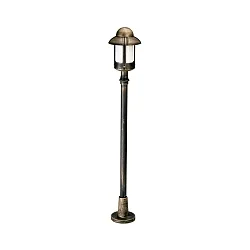 Wegeleuchte Landhausstil Nachtwächter Typ Nr. 4141, IP44, Höhe 120cm, E27 QA55 max. 57W, Alu-Guss, Braun-Messing