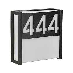 Hausnummer-Blende 32 zu LED Außenwandleuchte Typ Nr. 6401 (ALB-626401), individuell gelasert, Schwarz