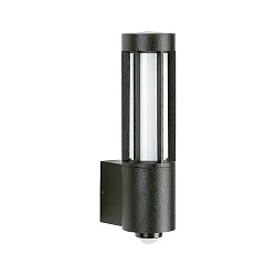Außenwandleuchte Typ Nr. 0215 mit Bewegungsmelder (Typ Nr. 0221), IP44, E27 max. 20W, Alu-Guss / Opalglas, schwarz matt