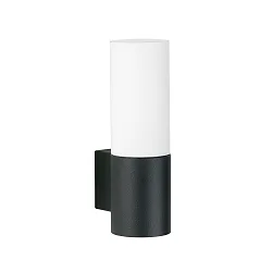 LED Outdoor Wall luminaire Type No. 0277, IP44, 10W 3000K 900lm, cast alu / opal glass, dimmable, black matt