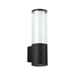 Outdoor Wall luminaire Type No. 0321, IP44, E27 max. 20W, with lower light GU10 PAR16 max. 50W, stainless steel, black matt