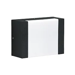 LED Außenwandleuchte Typ Nr. 0331, flacher Lichtverteiler, IP54, 5W 3000K 480lm, Alu-Guss / Acrylglas opal, dimmbar, Schwarz