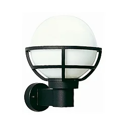 Outdoor Wall luminaire Type No. 0612 with ball shade Ø 23cm, IP44, E27 QA55 max. 57W, cast alu / opal glass, black matt