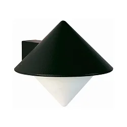 Außenwandleuchte Typ Nr. 0617 mit direkter Wandmontage, IP44, E27 QA55 max. 57W, Alu-Guss / Opalglas, Schwarz matt