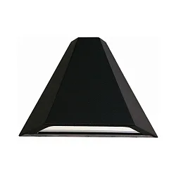 Outdoor Wall luminaire Type No. 0673, trapezoidal shape, IP44, E27 QA55 max. 57W, cast alu / glass inset satined, black matt