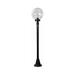 Path light Type No. 2003, E27, height 120cm / ball-Ø 25cm, E27 QA55 max. 57W, cast alu / bubble glass clear, black matt