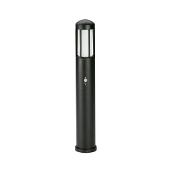 Pollerleuchte Typ Nr. 2221 mit Bewegungsmelder (Typ 2209), IP44, Höhe 90cm, E27 QA55 max. 57W, Alu-Guss / Opalglas, Schwarz