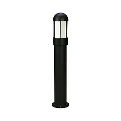 Pollerleuchte Typ Nr. 2015, IP44, Höhe 83.5cm, E27 QA55 max. 57W, Alu-Guss / Opalglas, Schwarz matt