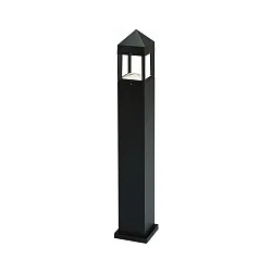 Pollerleuchte Typ Nr. 2016, IP44, Höhe 90cm, R7s QT-DE max. 80W, Alu-Guss / Opalglas, Schwarz matt