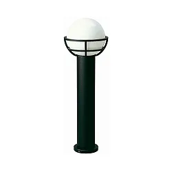 Pollerleuchte Typ Nr. 2030, mit Kugelschirm Ø 23cm, IP44, Höhe 80cm, E27 QA55 max. 57W, Alu-Guss / Opalglas, Schwarz matt