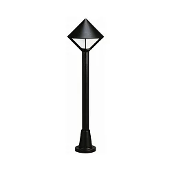Wegeleuchte Typ Nr. 2031, IP44, E27 QA55 max. 57W, Alu-Guss / Opalglas, Schwarz matt