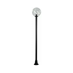 Outdoor Mastleuchte Typ Nr. 2054, Ø 30cm, Höhe 185cm, IP44, E27 A65 max. 150W, Kugel transparent, schwarz