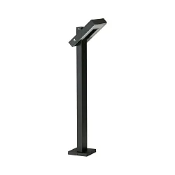 LED Pollerleuchte Typ Nr. 2091, IP54, Höhe 90cm, 16W 3000K 1600lm, schwenkbar 120°, Alu-Guss / Satinglas, Schwarz matt