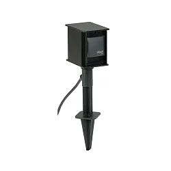 Outdoor Steckdosenspieß Typ 2103, IP44, ohne Schaltfunktion, Alu-Guss, inkl. 250cm Steckerkabel, schwarz, 2-fach