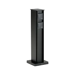 Outdoor Steckdosensäule, IP44, Höhe 50cm, 220-250V AC, Aluminium-Guss, schwarz, Typ 2106, 4-fach