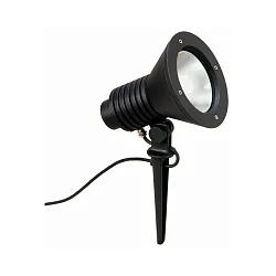 Spießstrahler Typ Nr. 2183, IP54, E27 QA55 max. 15W, dreh- und schwenkbar, Alu-Guss / Sicherheitsglas, Schwarz matt