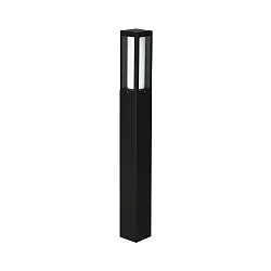 Pollerleuchte Typ Nr. 2266, IP44, Höhe 90cm, E27 max. 20W (LED), Alu-Guss / Opalglas, Schwarz matt