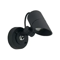 Outdoor Wall Spot Type No. 2391, IP54, GU10 PAR16 max. 50W, rotatable and pivotable, dimmable, black matt