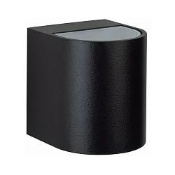 LED Außenwand-Strahler Typ Nr. 2402, Up/Down, breit/breit, Rund, IP44, 230V, 2x 6.7W 3000K 600lm, Glas, Schwarz