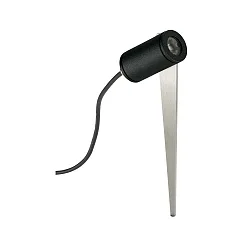 LED Spießstrahler Typ Nr. 2433, IP54, rund, 230V, 4W 3000K 230lm, schwenkbar, Alu-Guss / Sicherheitsglas, Schwarz matt