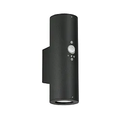 Außenwand-Strahler Typ Nr. 2480, mit Sensor, Up/Down, IP44, 2x GU10 PAR16, starr, schwarz