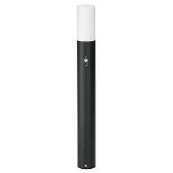 Pollerleuchte Typ Nr. 3078, IP54, mit Sensor, 90cm / Ø 10cm, E27 max. 18W Aluminium-Guss / Opalglas, schwarz