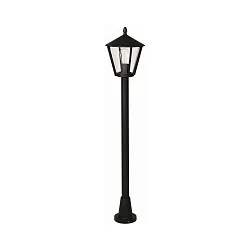 Wegeleuchte Landhausstil modern Typ Nr. 4129, IP44, Höhe 135.5cm, E27 QA55 max. 57W, Alu-Guss / Acrylglas klar, Schwarz matt