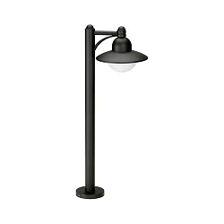 Wegeleuchte Landhausstil Hutform Rund Typ Nr. 4150, IP44, Höhe 90cm, E27 QA55 max. 57W, Alu-Guss / Opalglas, Schwarz matt