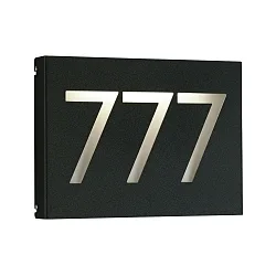 LED Hausnummernleuchte Typ Nr. 6005, 3-stellig, 2W, 120lm, 3000K, schwarz