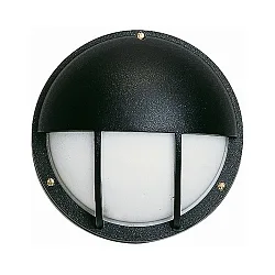 Outdoor Wall luminaire Type No. 6034, IP44, Ø 25cm, E27 QA55 max. 57W, cast alu / opal glass, black matt