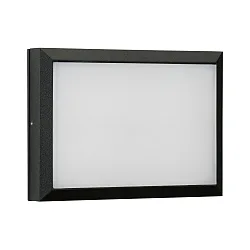 Outdoor LED Wand- und Deckenleuchte Typ Nr. 6403, IP54 IK08, 26 x 19cm, 16W 3000K 1600lm, dimmbar, Schwarz matt