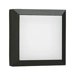 Outdoor LED Wall and Ceiling luminaire Type No. 6562, IP54 IK08, 32 x 32cm, 20W 3000K 2000lm, cast alu, dimmable, black matt