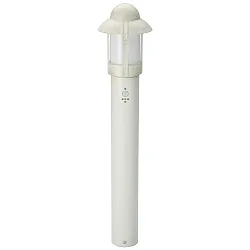 Pollerleuchte Landhausstil Nachtwächter Typ Nr. 2025 mit Bewegungsmelder, IP44, Höhe 90cm, E27, Alu-Guss / Opal, Weiß-Gold