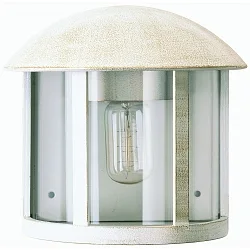 Außenwandleuchte Landhausstil Vintage Typ Nr. 3225, Halbform, Direktmontage, IP44, E27 QA55, Alu-Guss / klar, Weiß-Gold