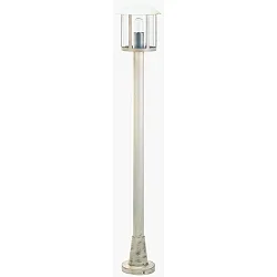 Wegeleuchte Landhausstil Vintage Typ Nr. 4139, E27, IP44, Höhe 116cm, E27 QA55 57W, Alu-Guss / Acrylglas klar, Weiß-Gold