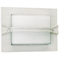 Outdoor Wand- und Deckenleuchte Typ Nr. 6263, eckig, 1 Querstrebe, IP44, E27 QA55 max. 57W, Alu-Guss / Opalglas, Weiß-Gold