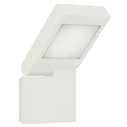 LED Außenwandleuchte Typ Nr. 0111, IP44, 14W 3000K 1400lm, schwenkbar 90° stufenlos, Alu-Guss / Opalglas, Weiß