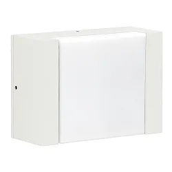 LED Außenwandleuchte Typ Nr. 0331, flacher Lichtverteiler, IP54, 5W 3000K 480lm, Alu-Guss / Acrylglas opal, dimmbar, Weiß
