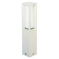 Pedestal luminaire Type No. 0508, IP44, height 50cm, E27 max. 20W (LED), cast alu / opal glass, white