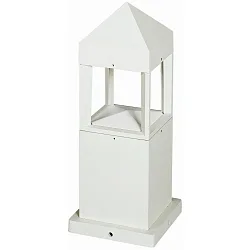 Outdoor LED Sockelleuchte Typ Nr. 0599, IP44, Höhe 37cm, 12W 3000K 1200lm, Direkt / Indirekt, dimmbar, Alu-Guss / klar, Weiß