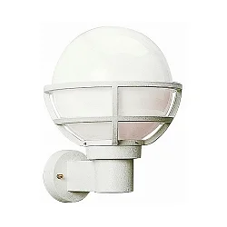 Outdoor Wall luminaire Type No. 0612 with ball shade Ø 23cm, IP44, E27 QA55 max. 57W, cast alu / opal glass, white