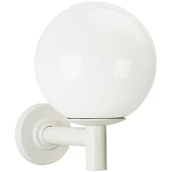 Outdoor Wall luminaire Type No. 0801 with white ball Ø 50cm, IP44, E27 A65 max. 150W, cast alu / plastic