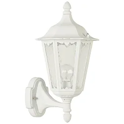 Outdoor Wall luminaire Country style Type No. 1818, standing with wall bracket, IP23, E27 QA55 57W, cast alu / glass, white