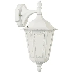 Outdoor Wall luminaire Country style Type No. 1819, hanging with wall bracket, IP23, E27 QA55 57W, cast alu / glass, white