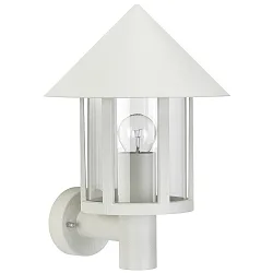 Außenwandleuchte Typ Nr. 1824, mit Wandarm, IP44, E27 QA55 max. 57W, Alu-Guss / Acrylglas klar, Weiß